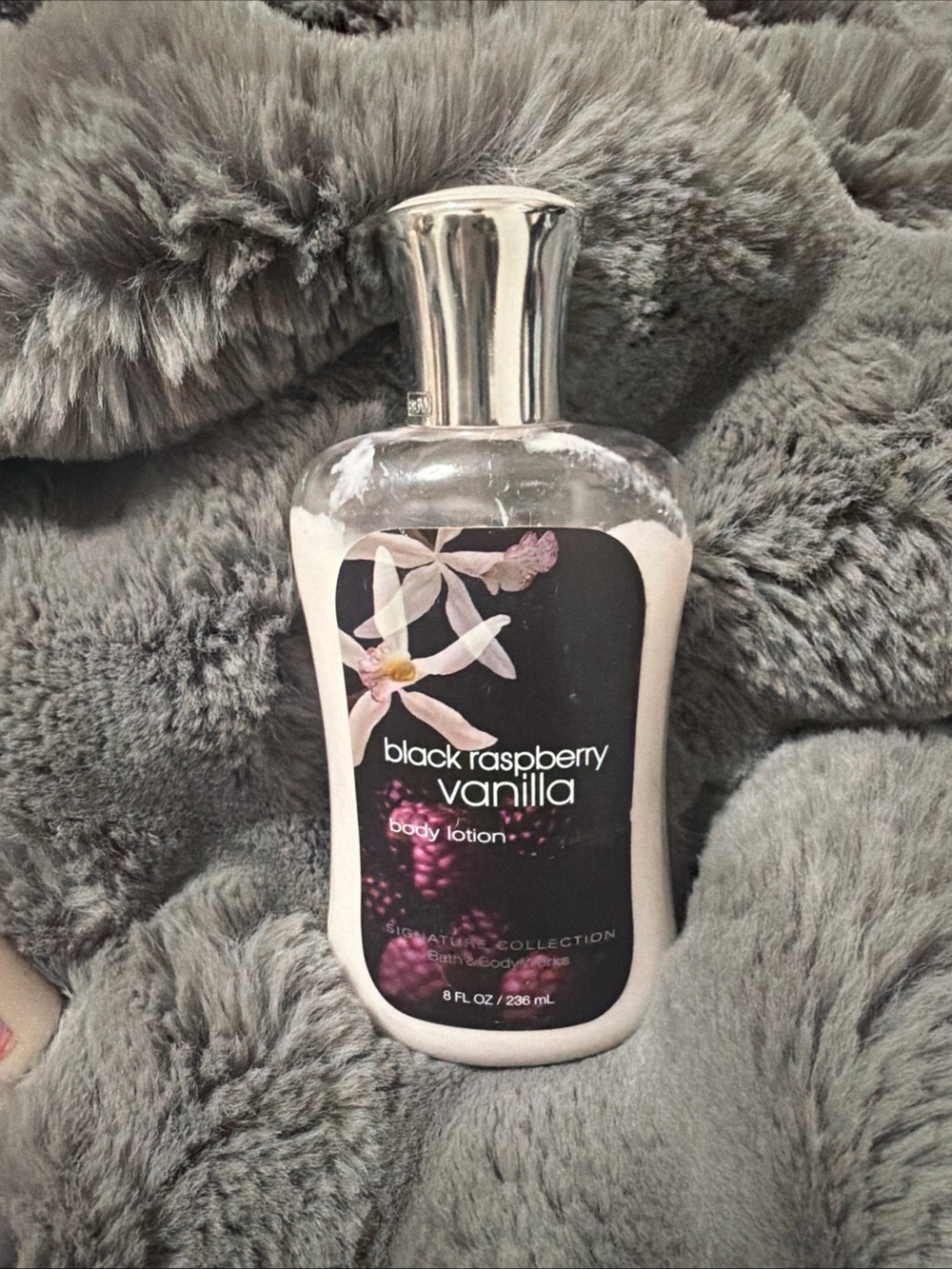 Rare Bath & Body Works BLACK RASPBERRY VANILLA Body Lotion 8 Fl. 80% Full